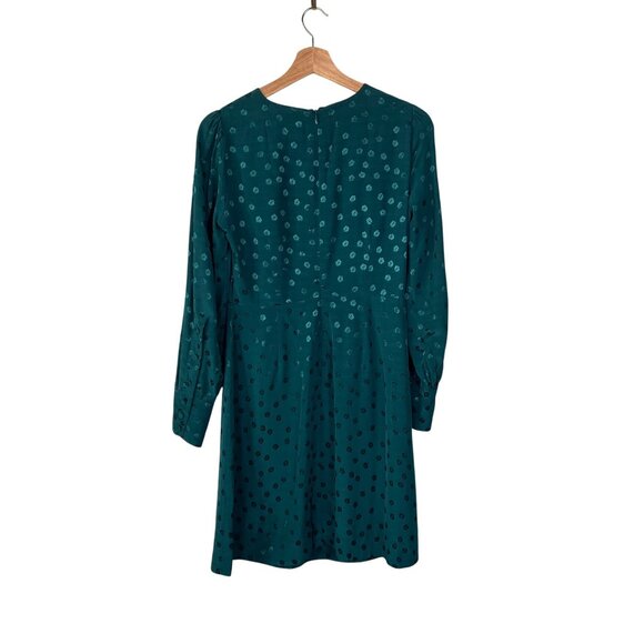 J. Crew Green Shift Dress in Jacquard Floral Dot Dress Womens Sz. 0 Casual - Picture 2 of 6